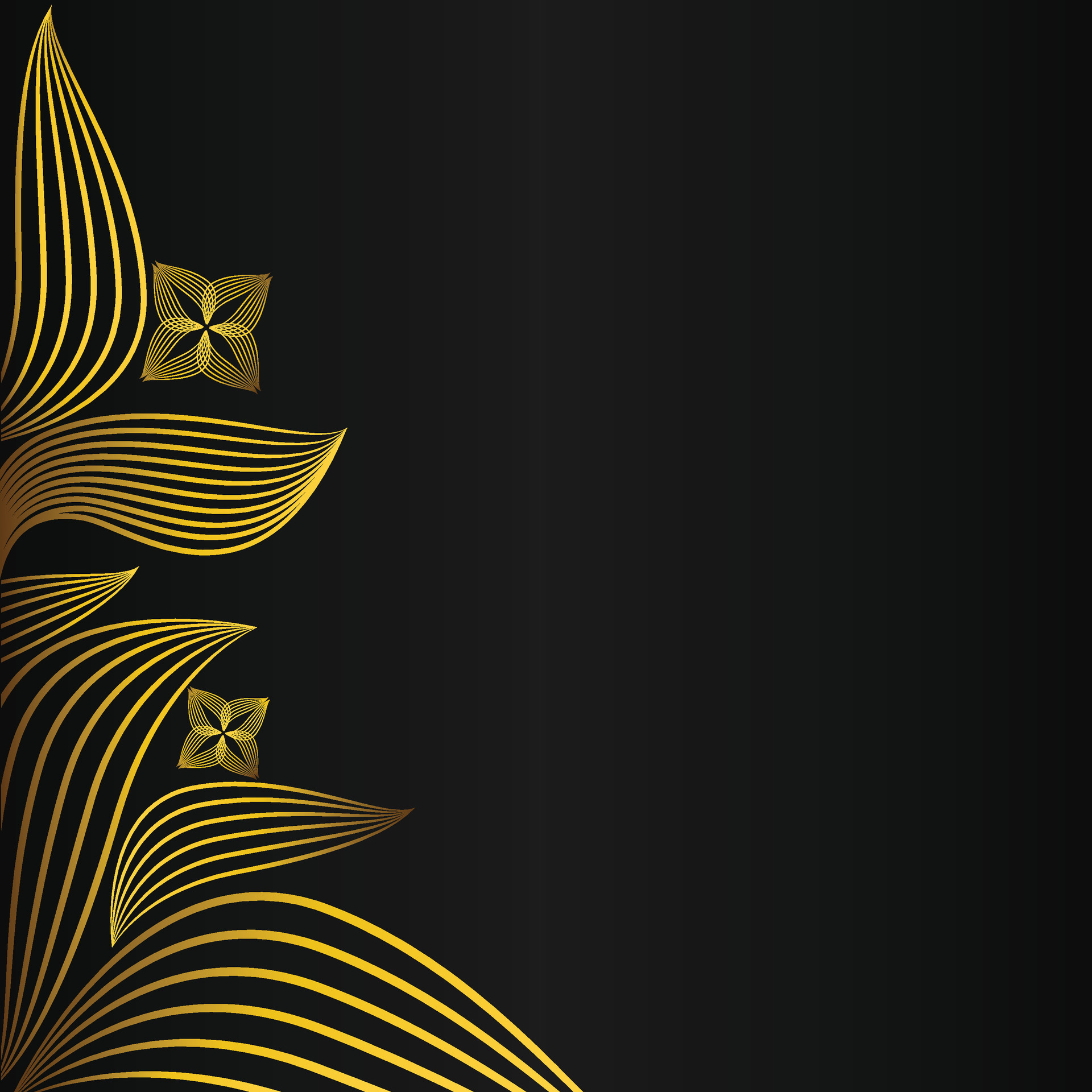 elegant gold floral frame border decoration on black background