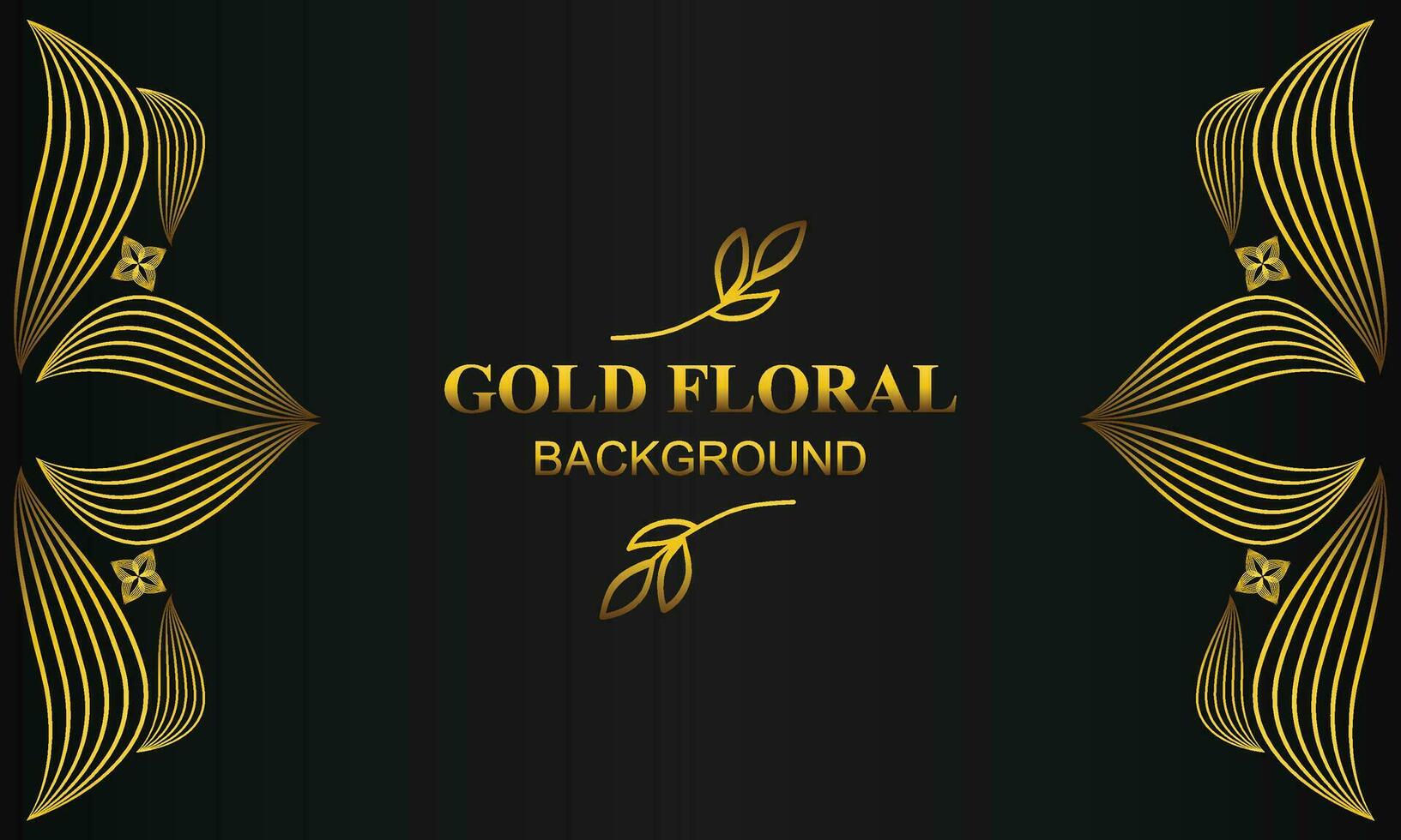 beautiful elegant gold floral background with floral and leaf ornament vector