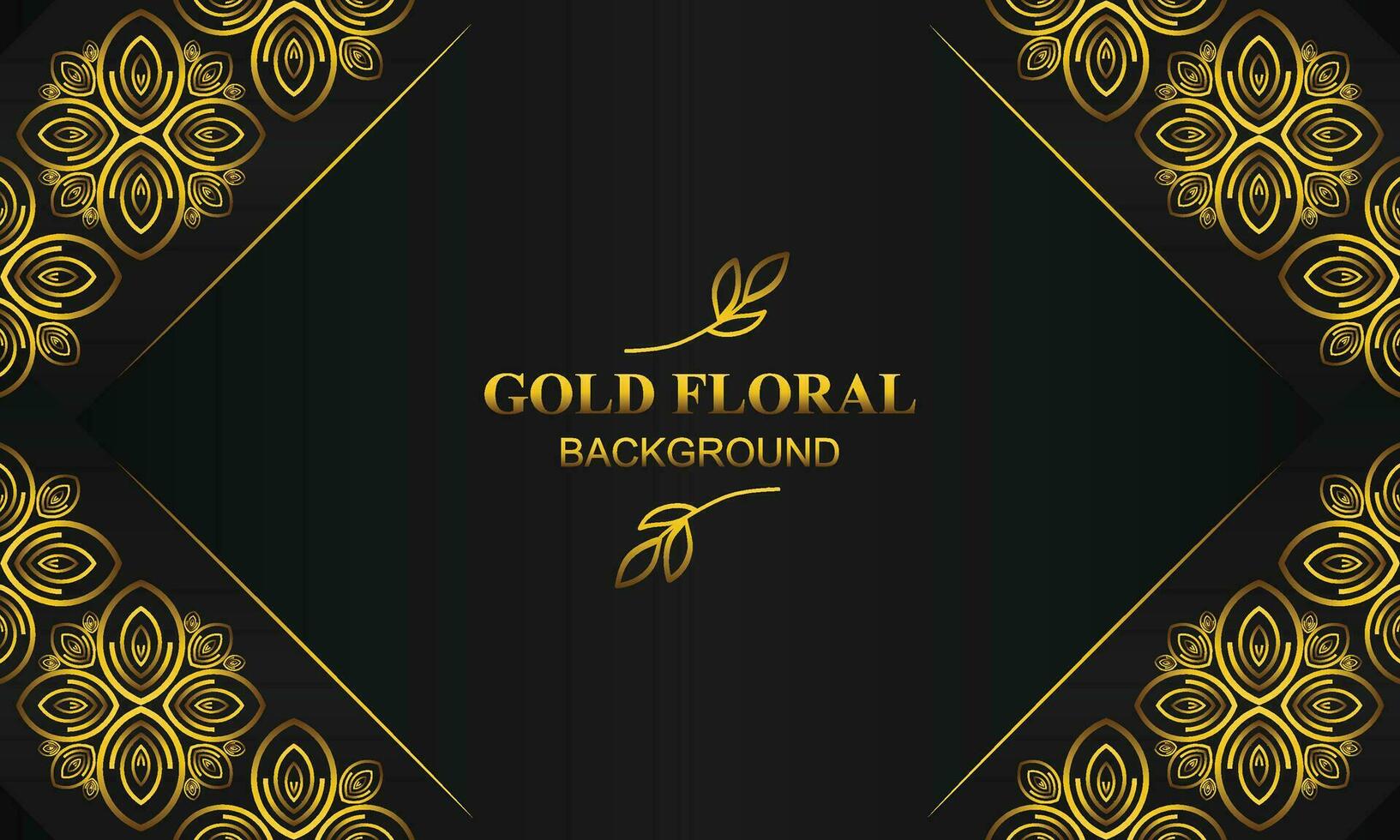 elegant gold floral background with floral and leaf ornament vector