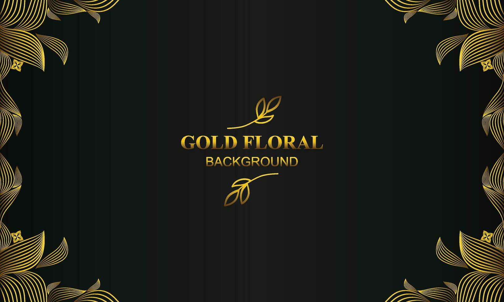 elegant gold floral background with floral and leaf ornament vector