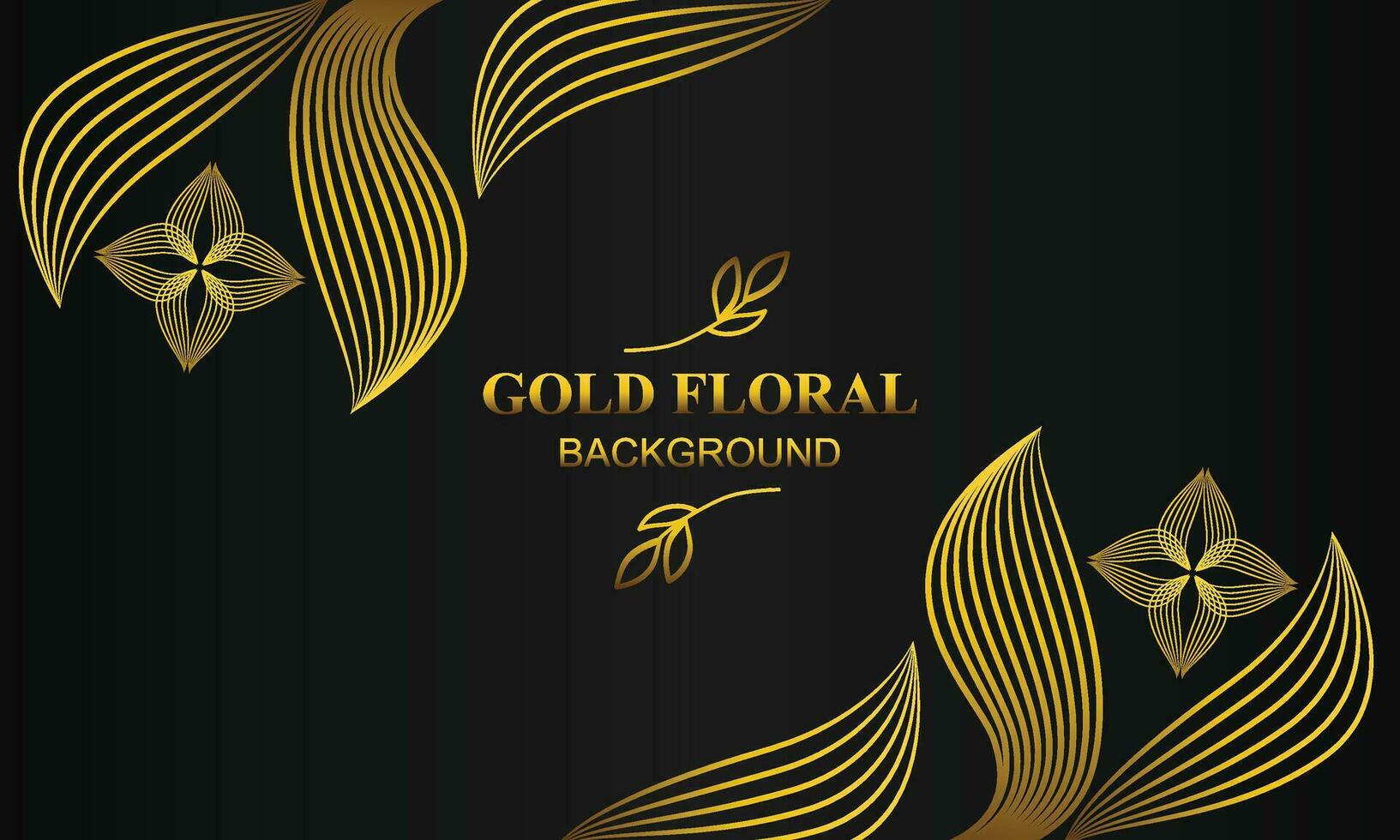 premium elegant gold floral background with floral and leaf ornament vector