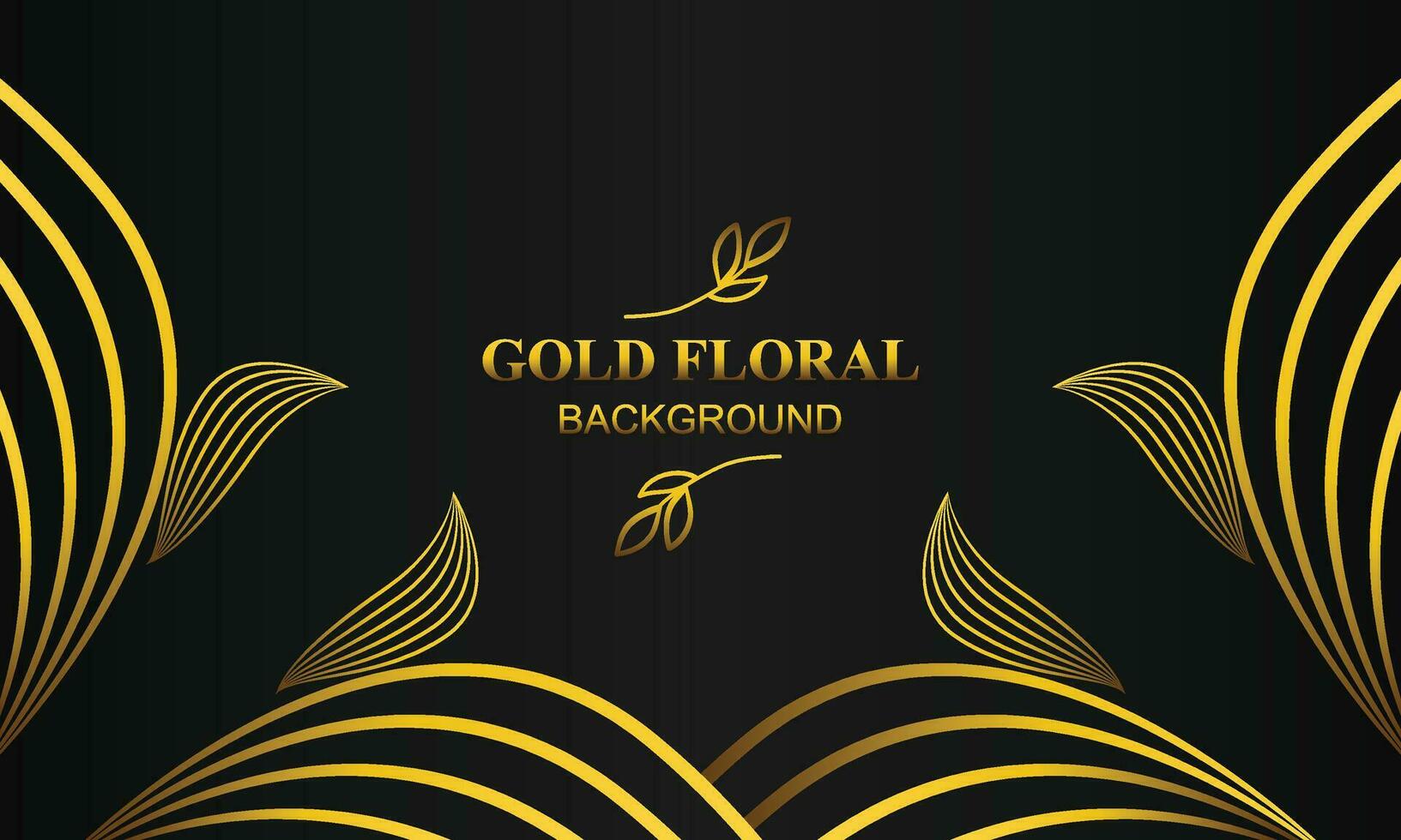 beautiful elegant gold floral background with floral and leaf ornament vector