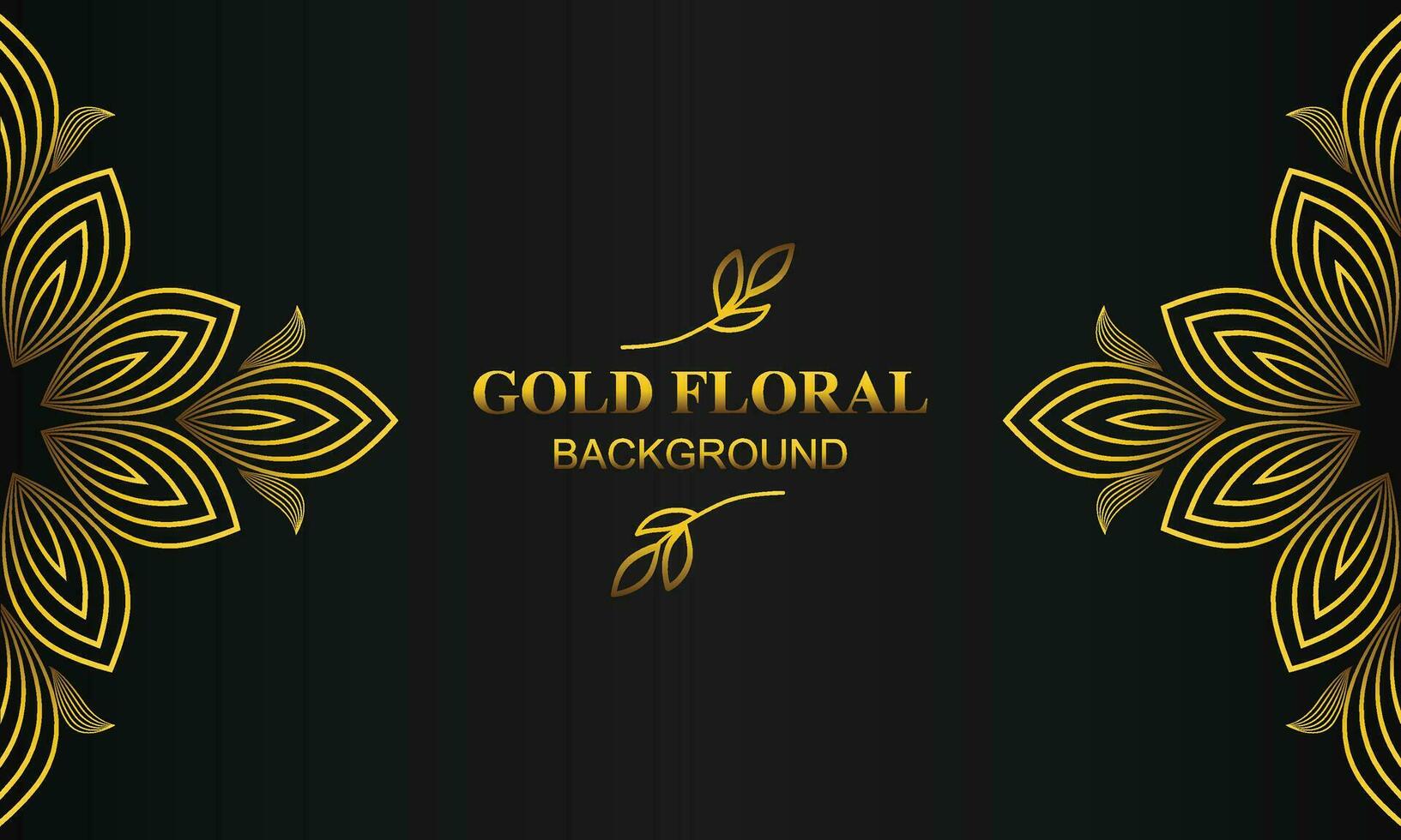 beautiful gold floral background with floral, flower and leaf ornament vector