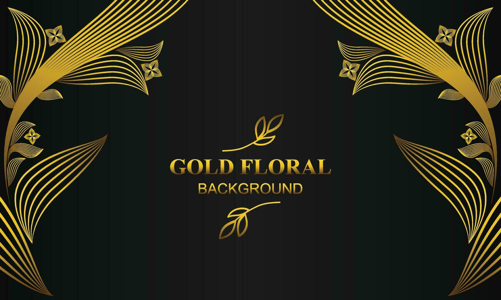 elegant gold floral background with floral and leaf ornament vector