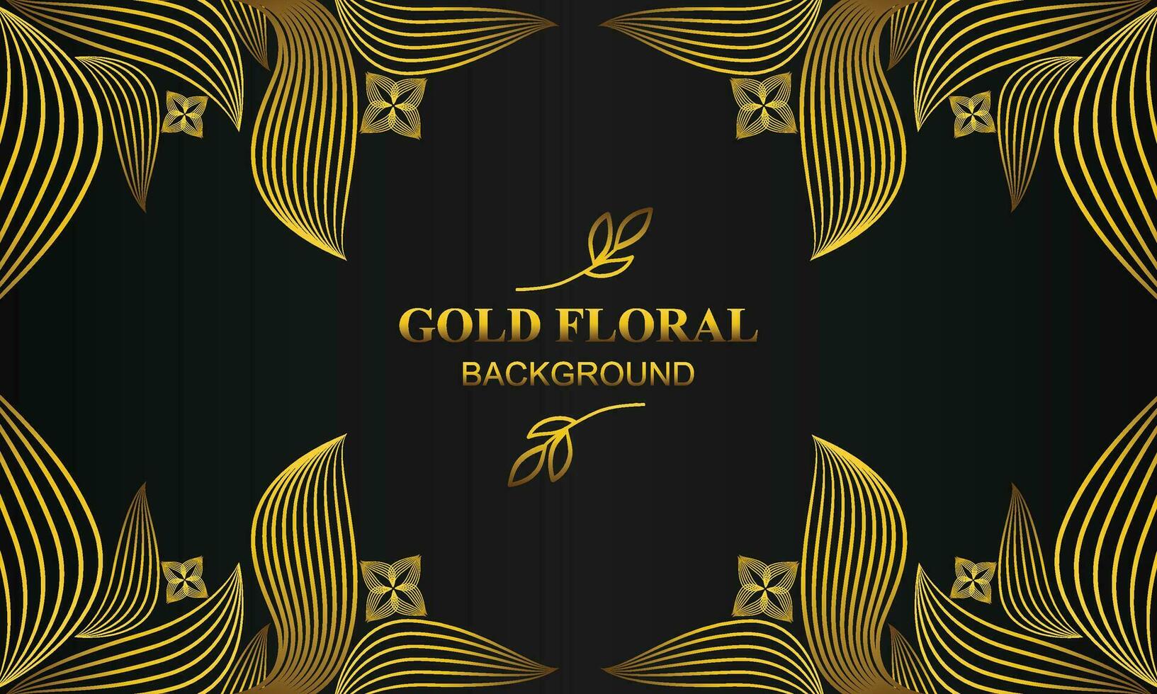 premium elegant gold floral background with floral and leaf ornament vector