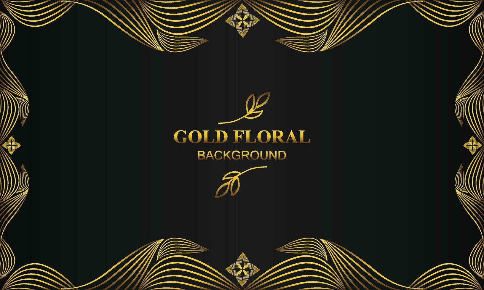 elegant gold floral background with floral and leaf ornament vector
