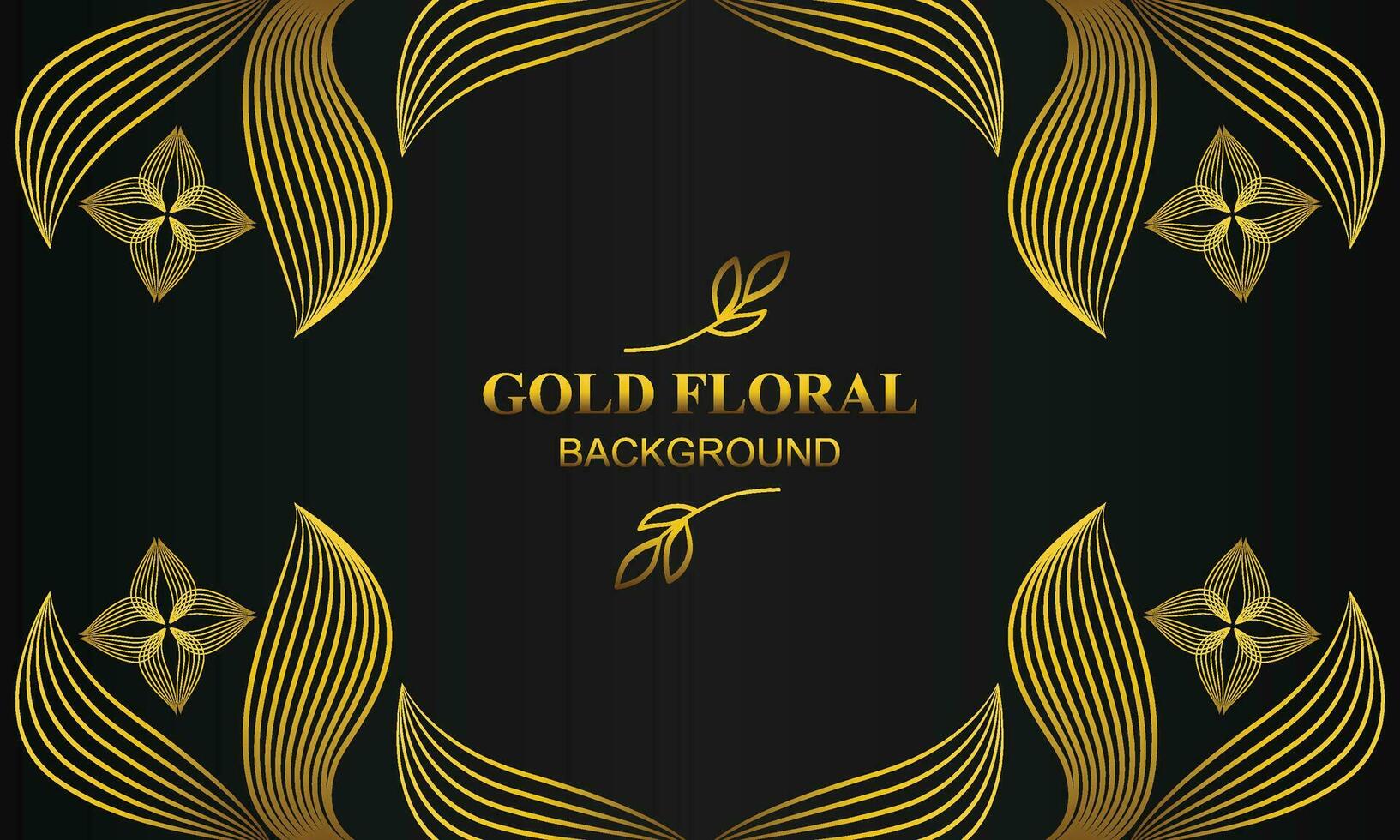 premium elegant gold floral background with floral and leaf ornament vector