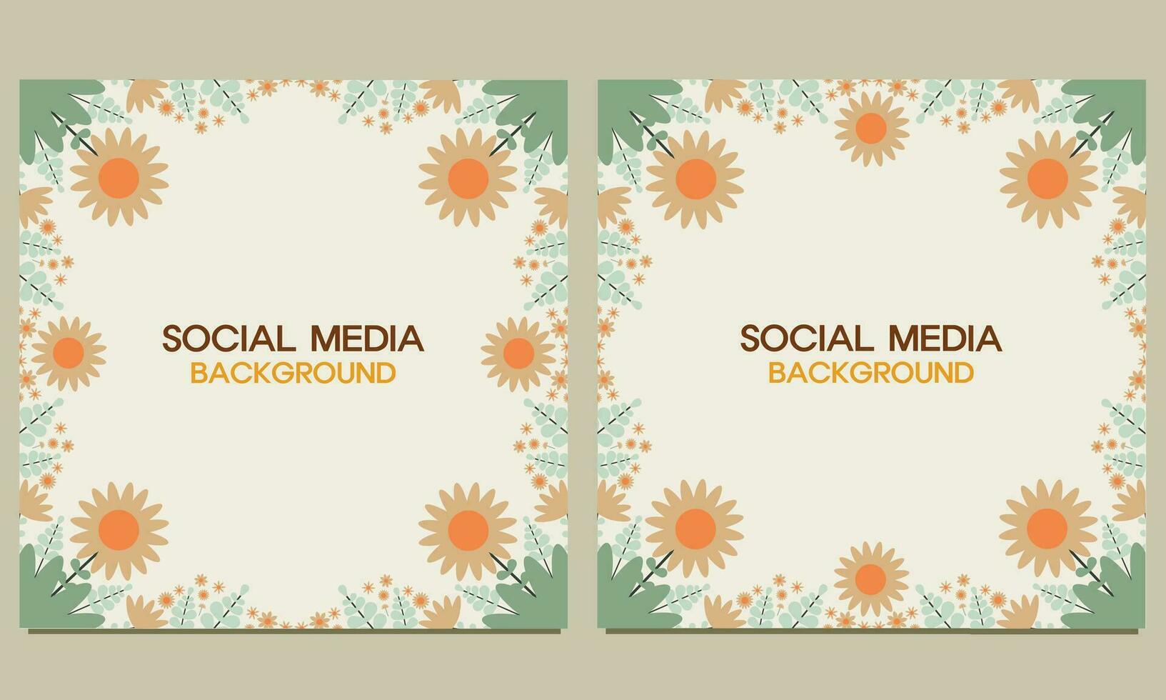 social medios de comunicación enviar antecedentes con natural floral ornamento. adecuado para social medios de comunicación correo, bandera diseño y Internet anuncios vector