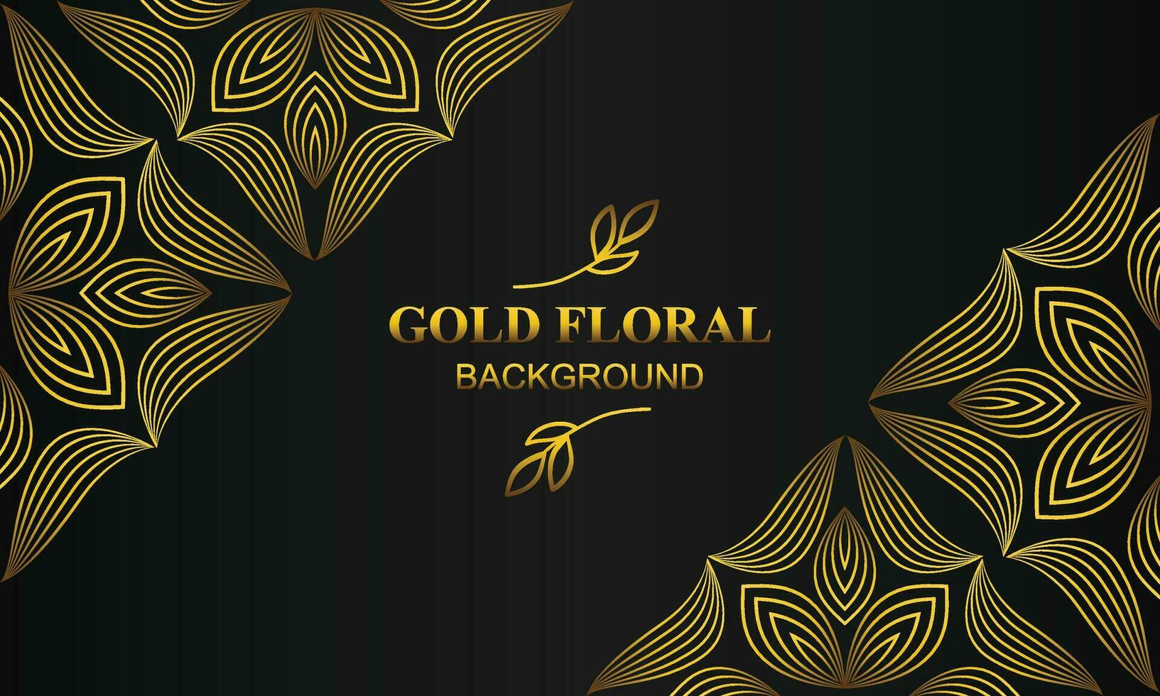 beautiful gold floral background with floral, flower and leaf ornament vector