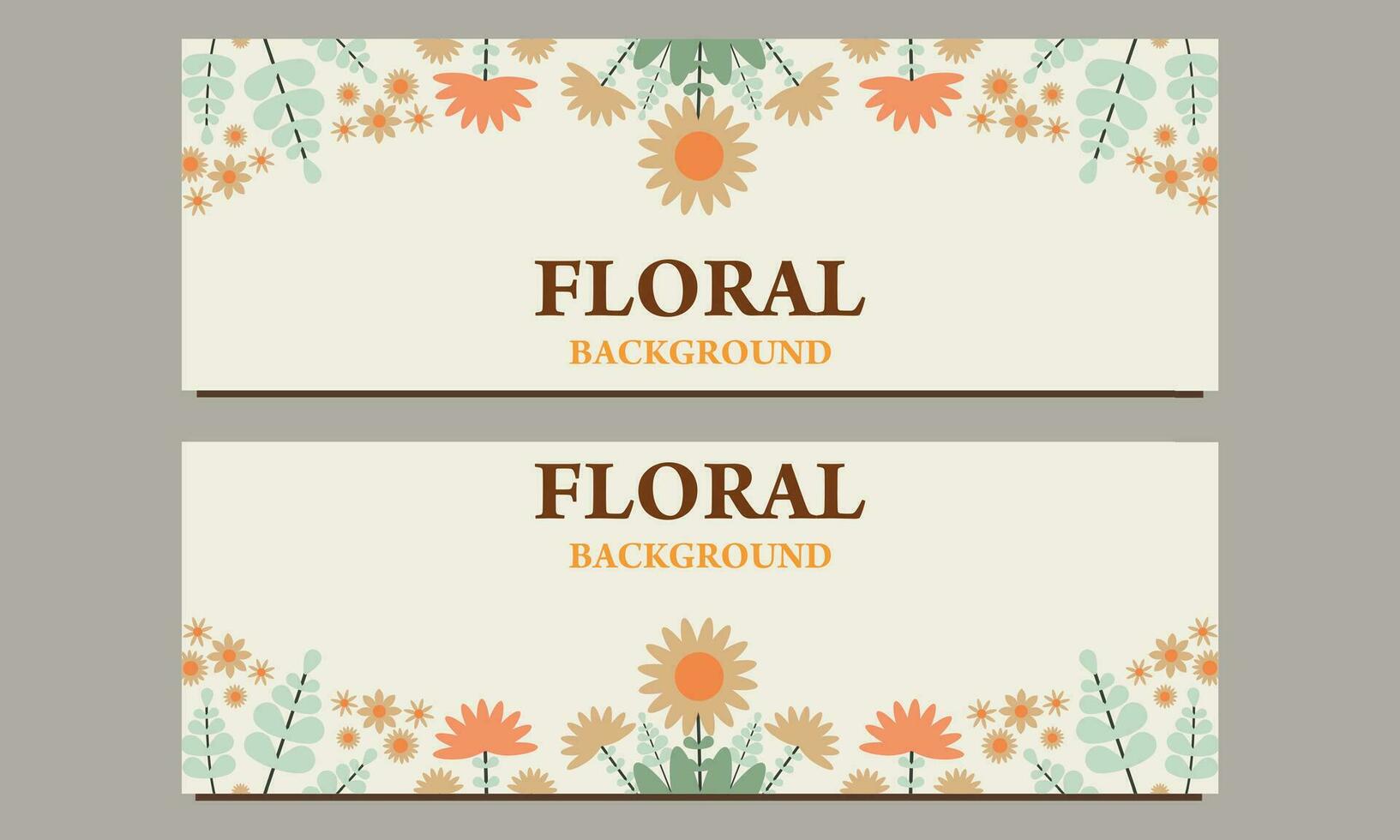 natural horizontal banner template with floral and flower ornament vector