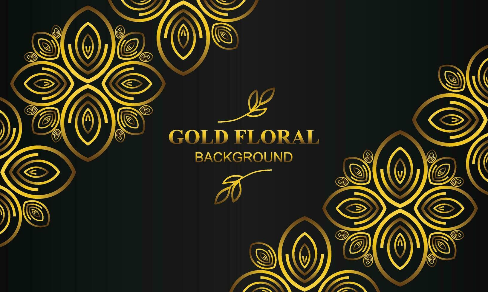elegant gold floral background with floral and leaf ornament vector