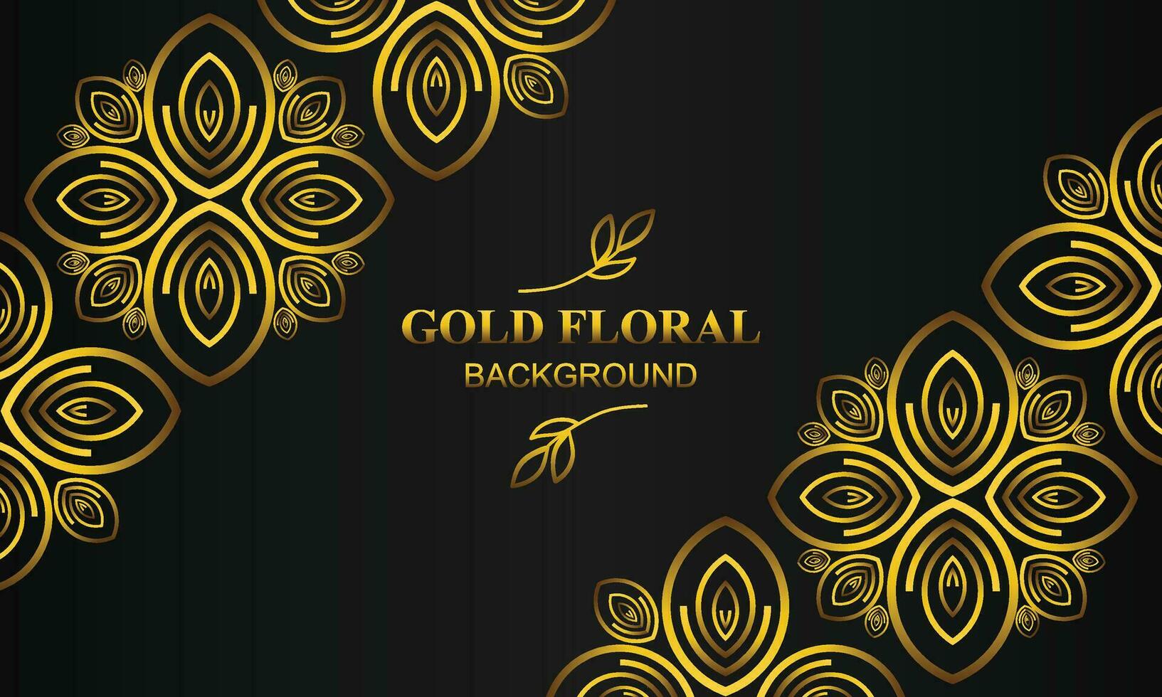 elegant gold floral background with floral and leaf ornament vector