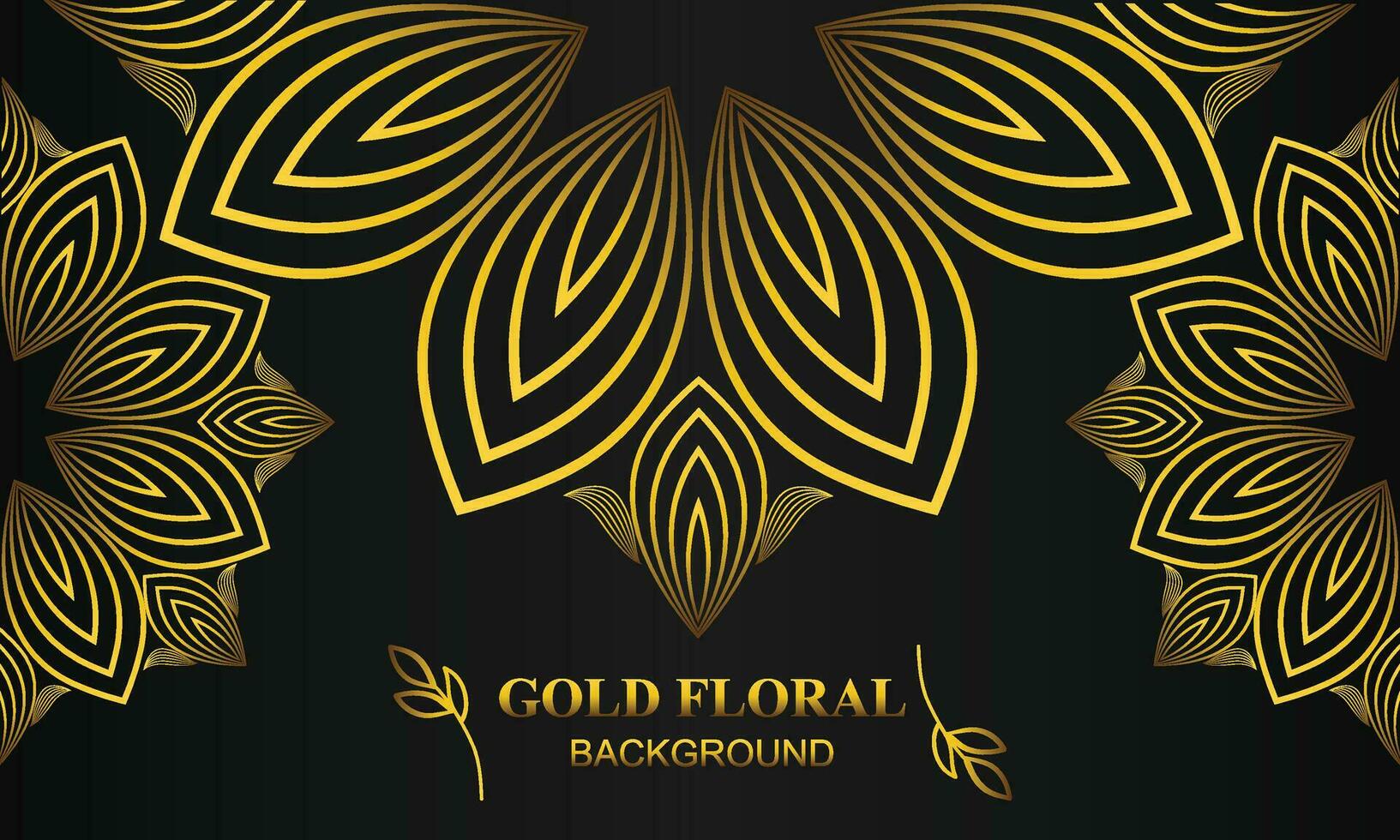 beautiful gold floral background with floral, flower and leaf ornament vector