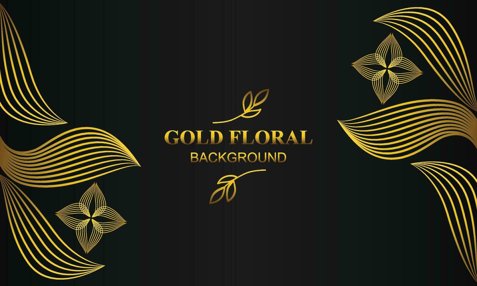 premium elegant gold floral background with floral and leaf ornament vector