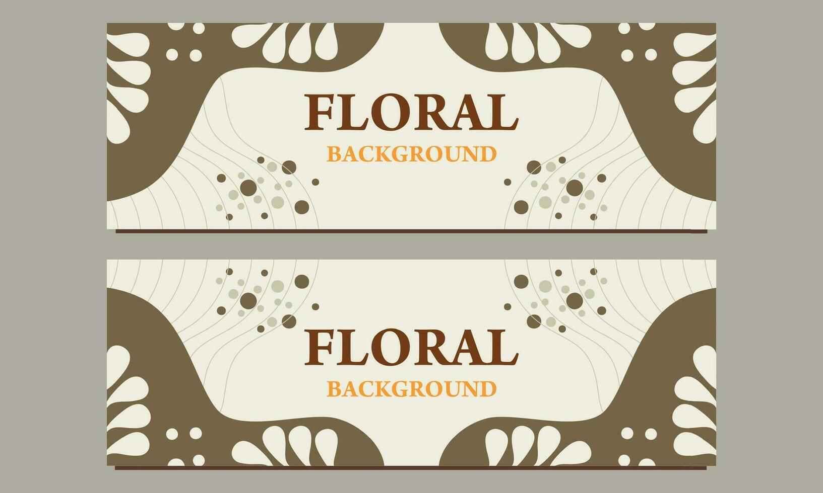 natural horizontal banner template with floral and flower ornament vector