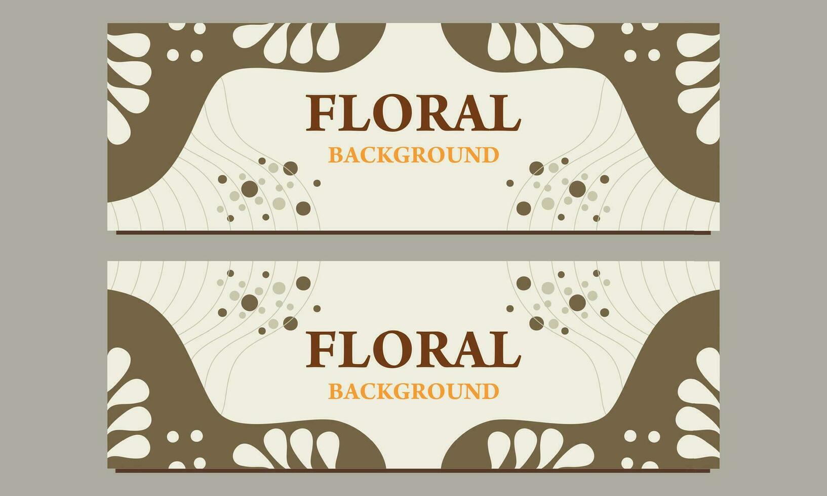 natural horizontal banner template with floral and flower ornament vector