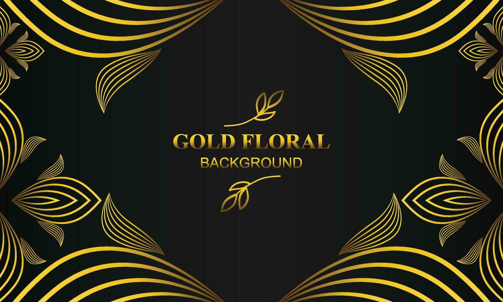 beautiful elegant gold floral background with floral and leaf ornament vector