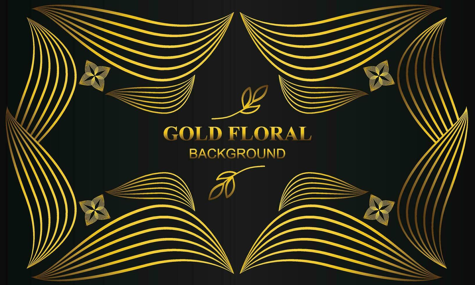 beautiful elegant gold floral background with floral and leaf ornament vector