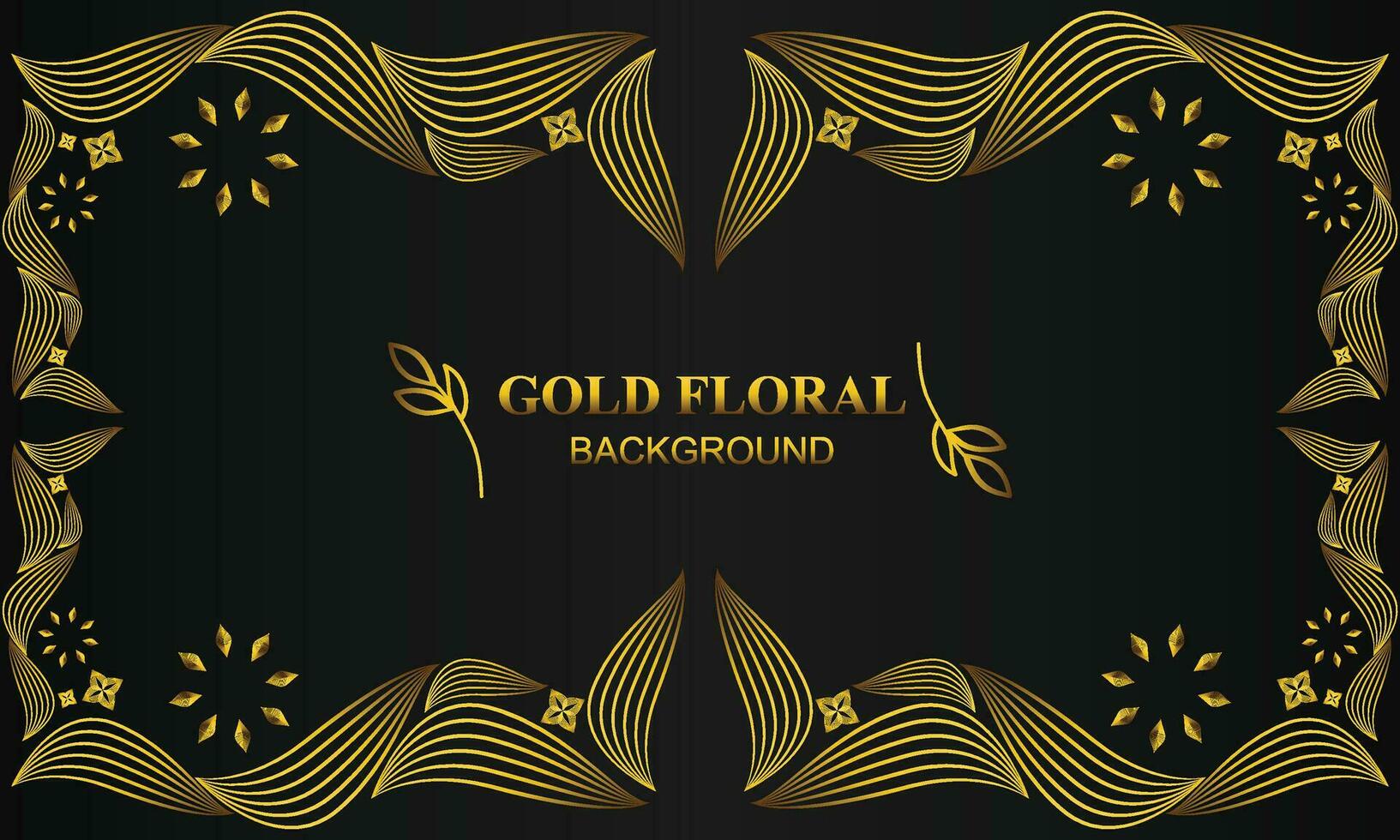 beautiful elegant gold floral background with floral and leaf ornament vector