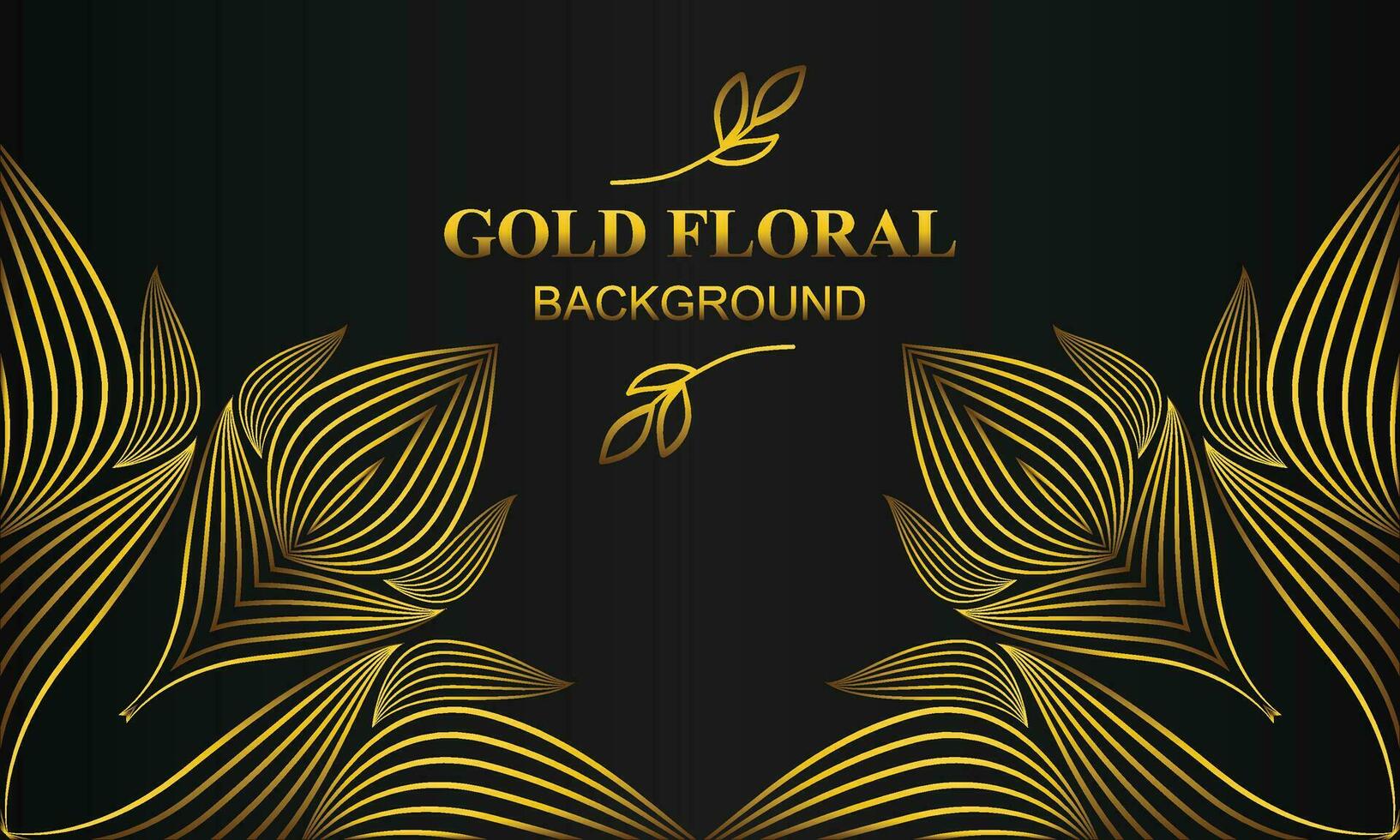 beautiful elegant gold floral background with floral and leaf ornament vector