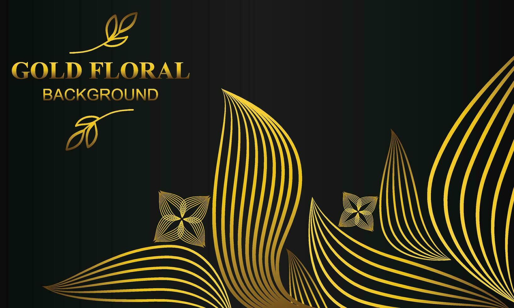 premium elegant gold floral background with floral and leaf ornament vector
