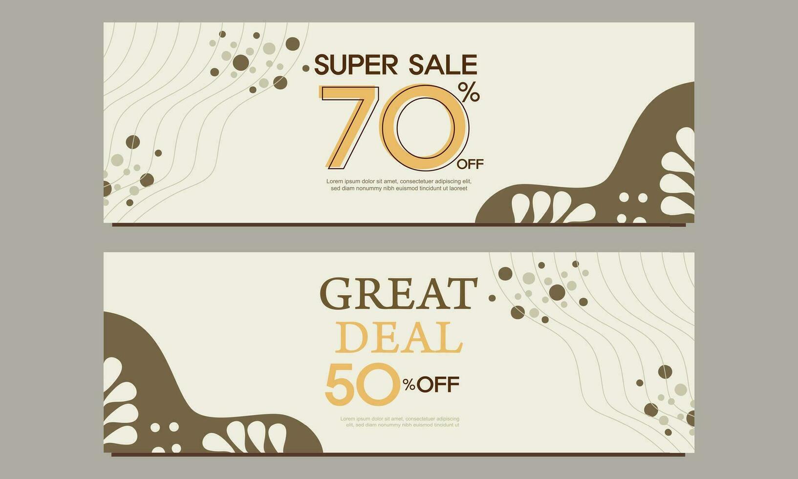 great deal horizontal banner template with floral and flower ornament vector