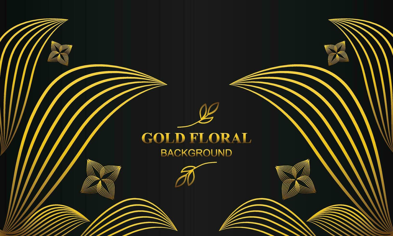 beautiful gold floral background with floral, flower and leaf ornament vector