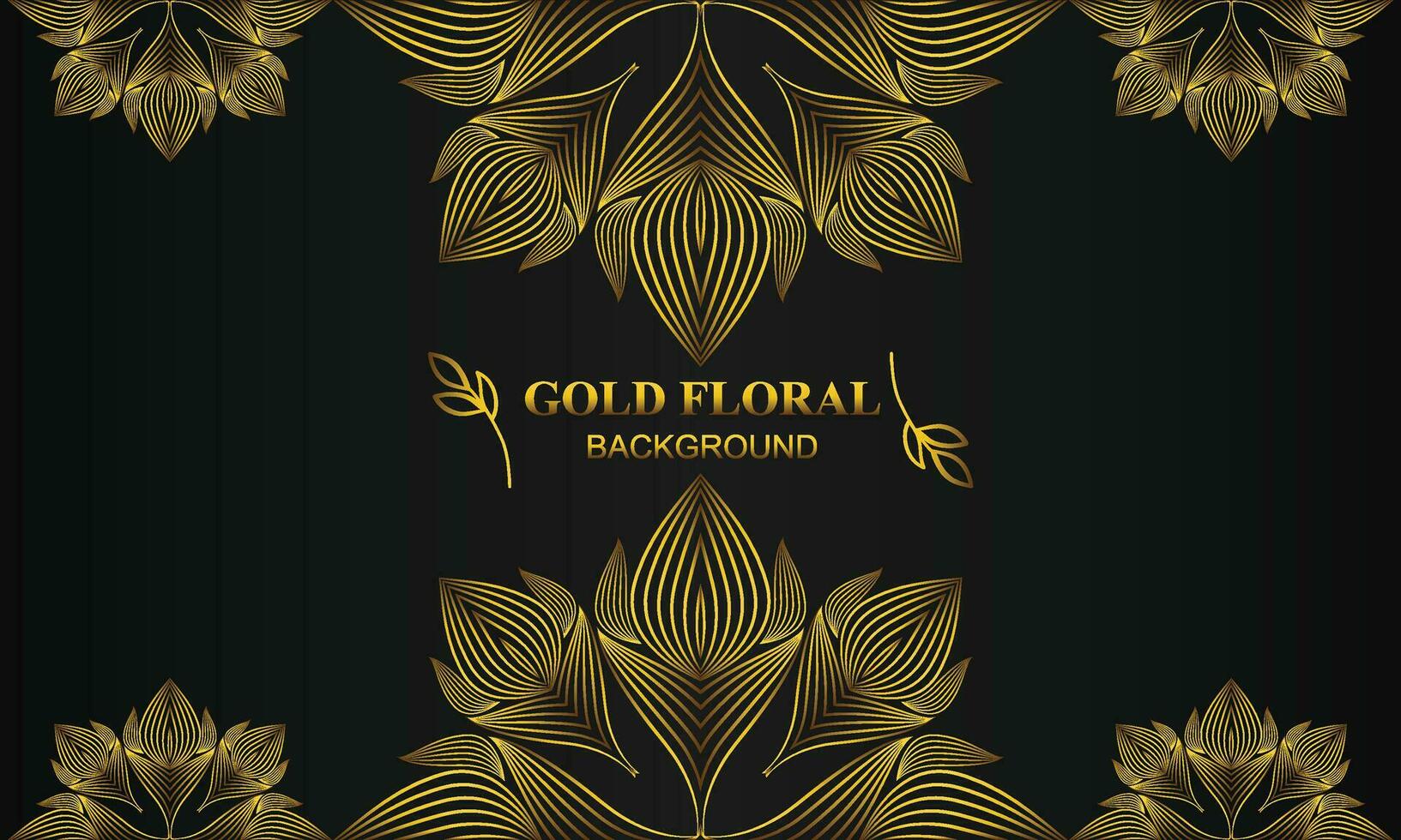 beautiful elegant gold floral background with floral and leaf ornament vector