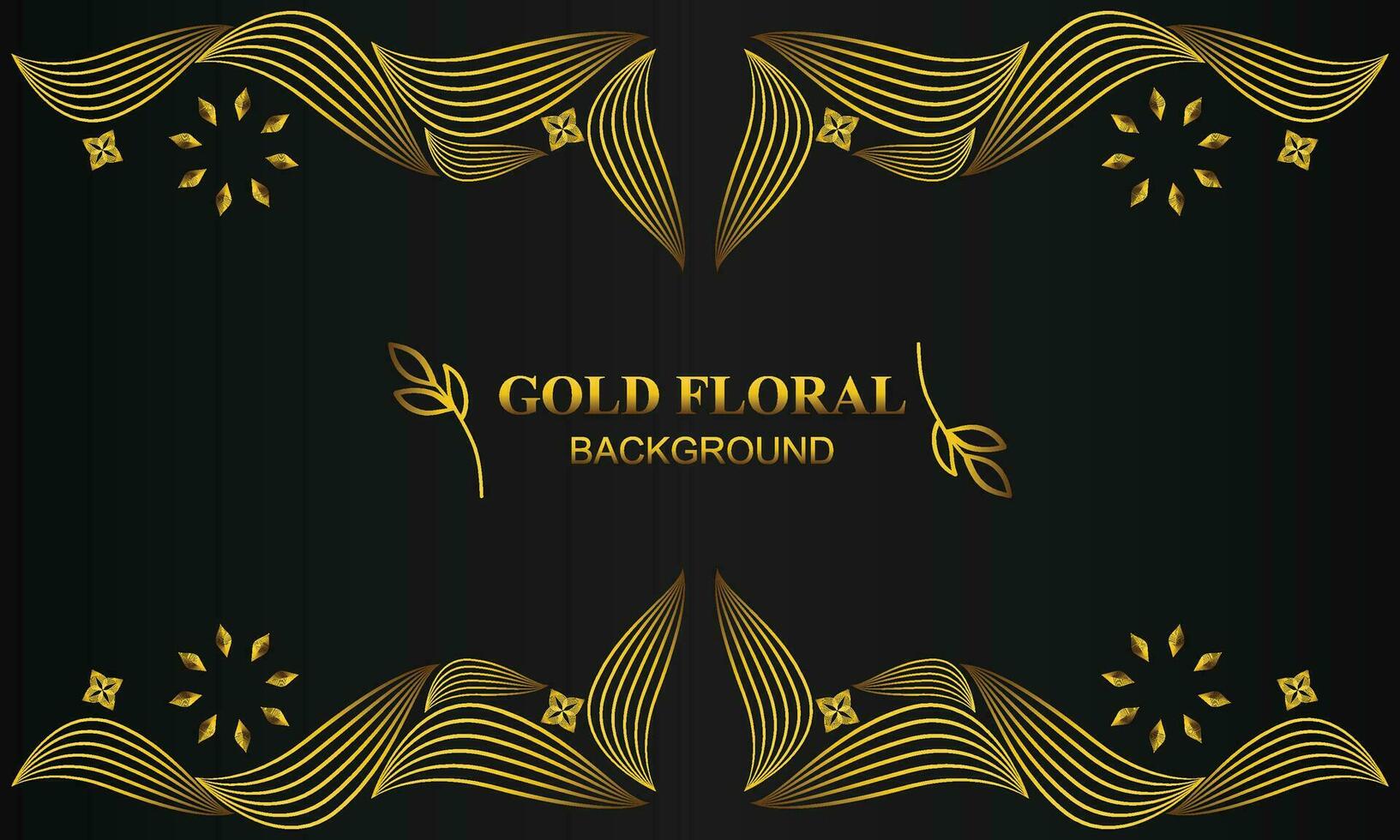 beautiful elegant gold floral background with floral and leaf ornament vector