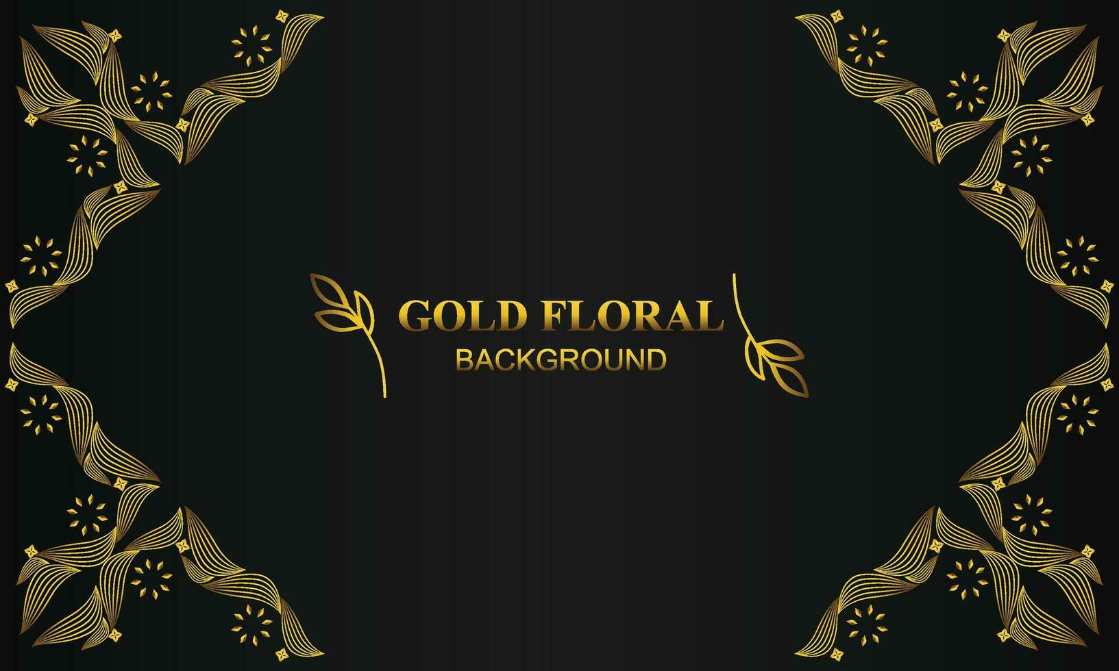beautiful elegant gold floral background with floral and leaf ornament vector
