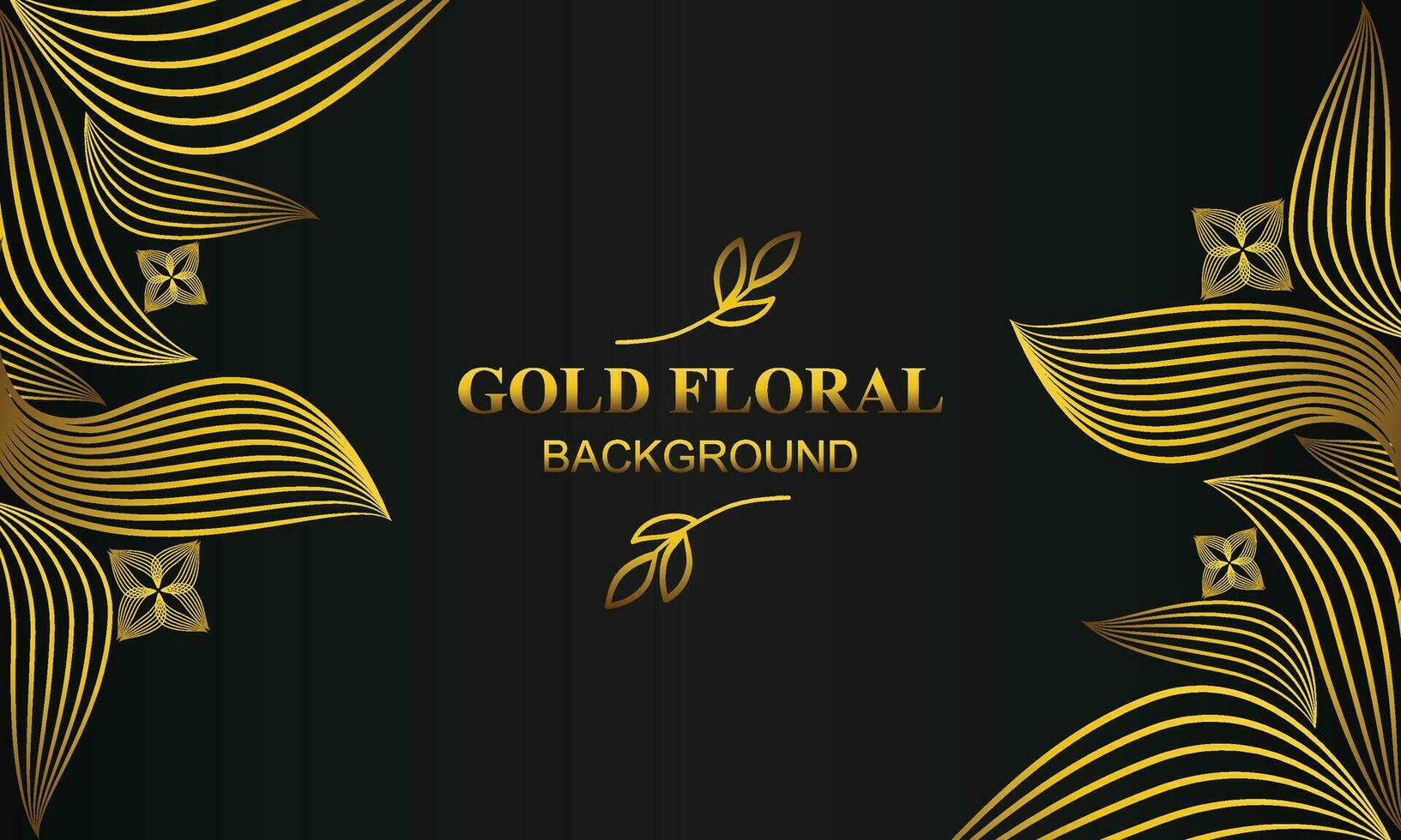 premium elegant gold floral background with floral and leaf ornament vector