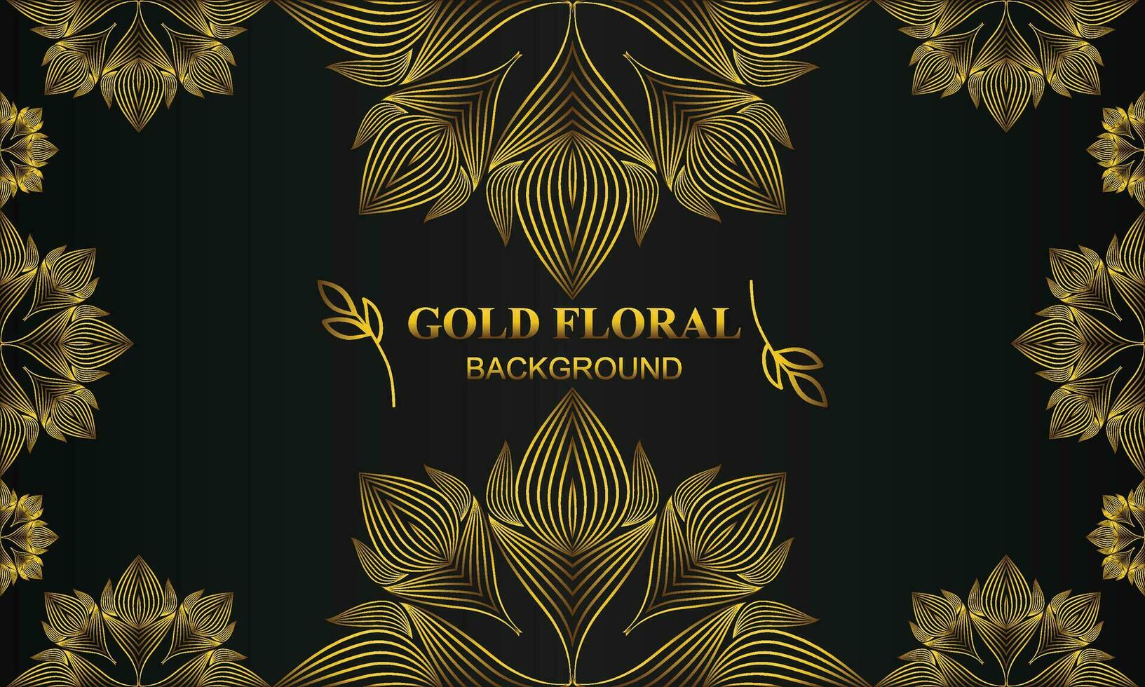 beautiful elegant gold floral background with floral and leaf ornament vector