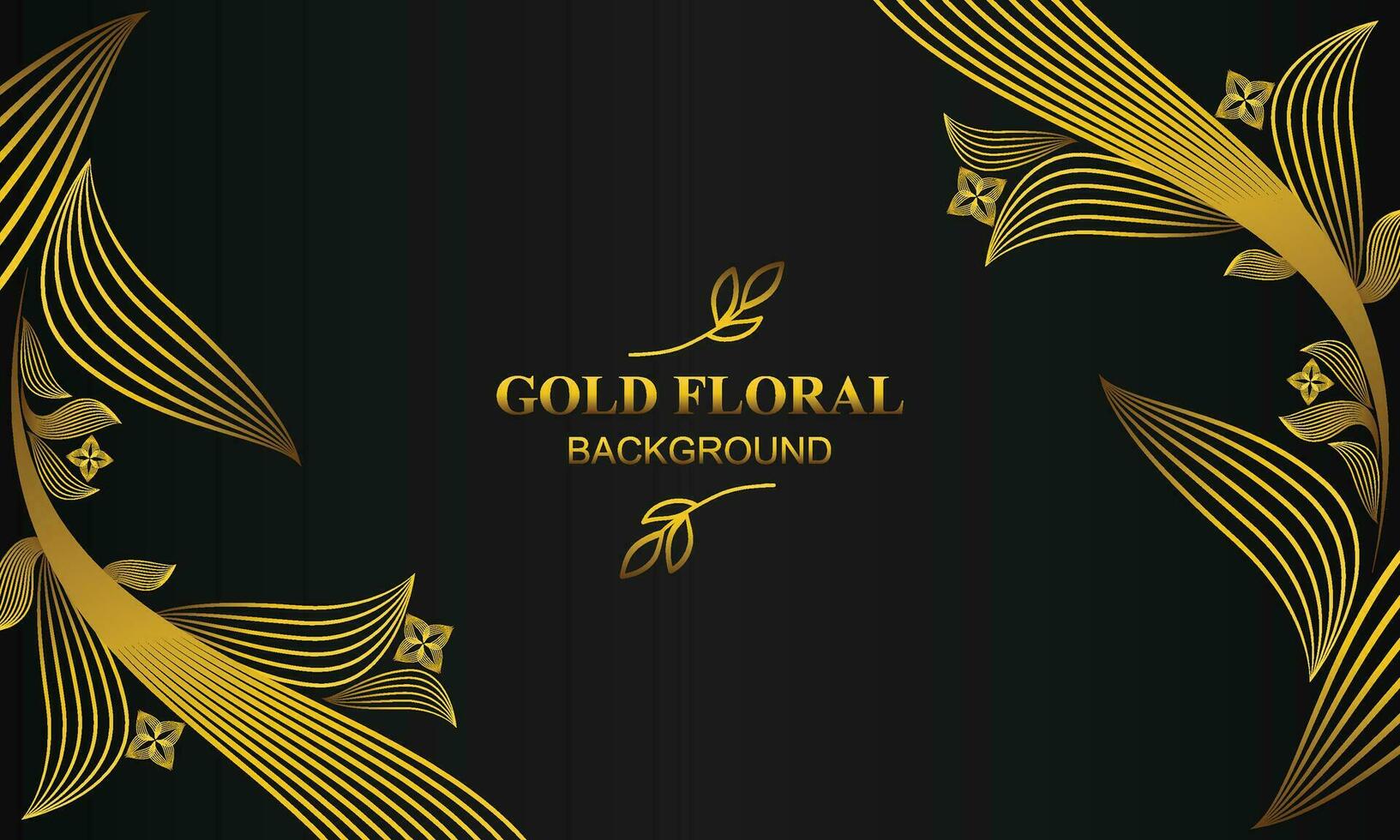 elegant gold floral background with floral and leaf ornament vector
