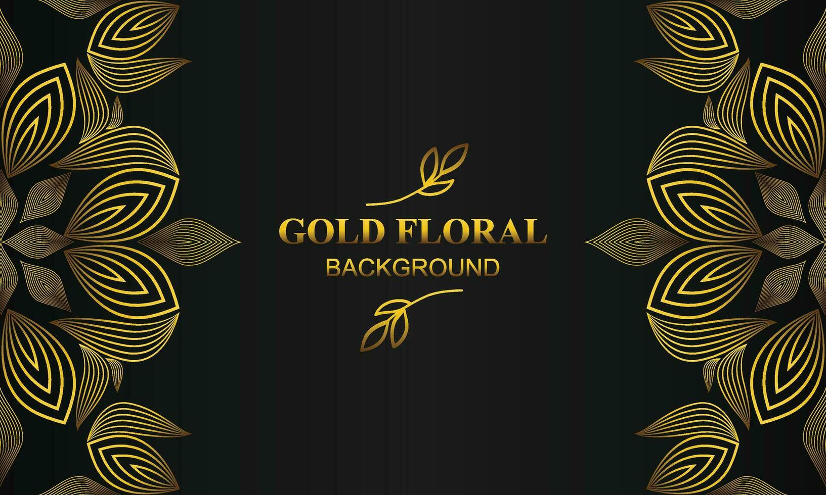 beautiful gold floral background with floral, flower and leaf ornament vector