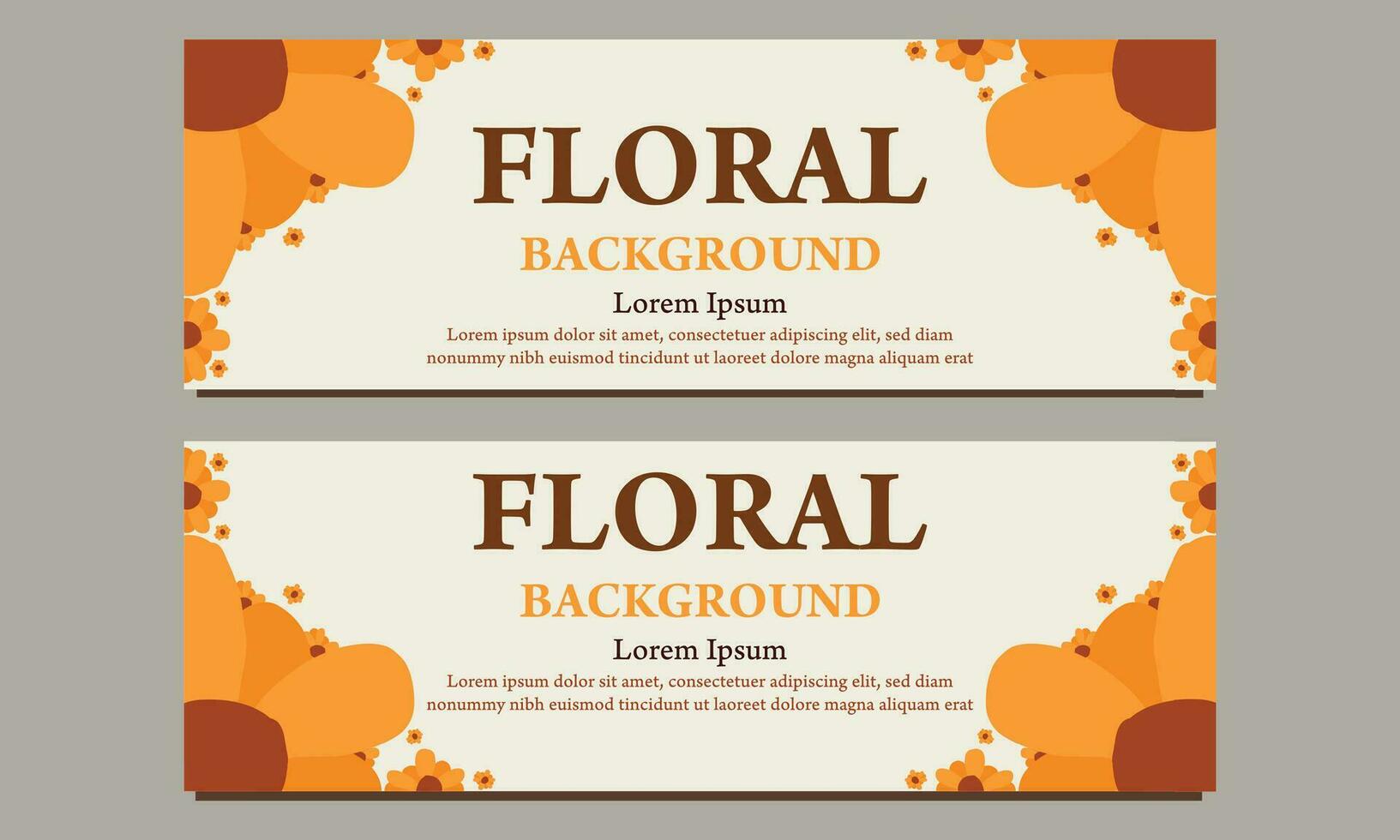 natural horizontal banner template with floral and flower ornament vector