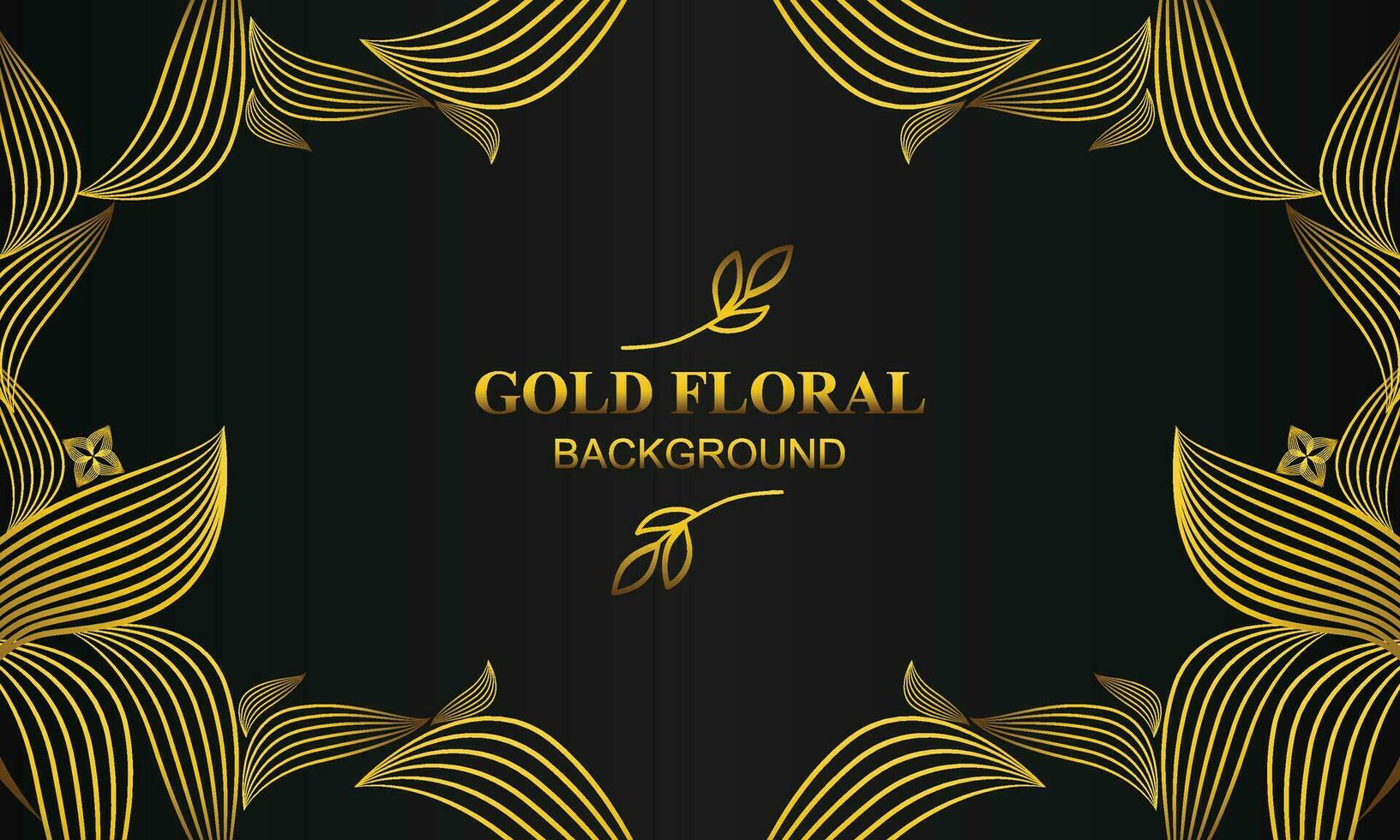 premium elegant gold floral background with floral and leaf ornament vector