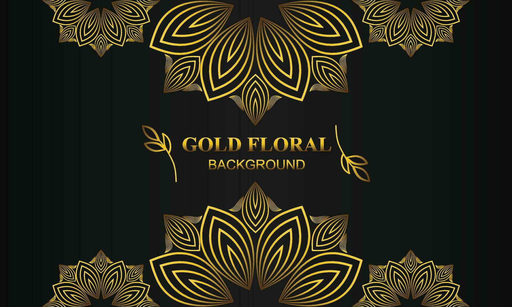 beautiful gold floral background with floral, flower and leaf ornament vector