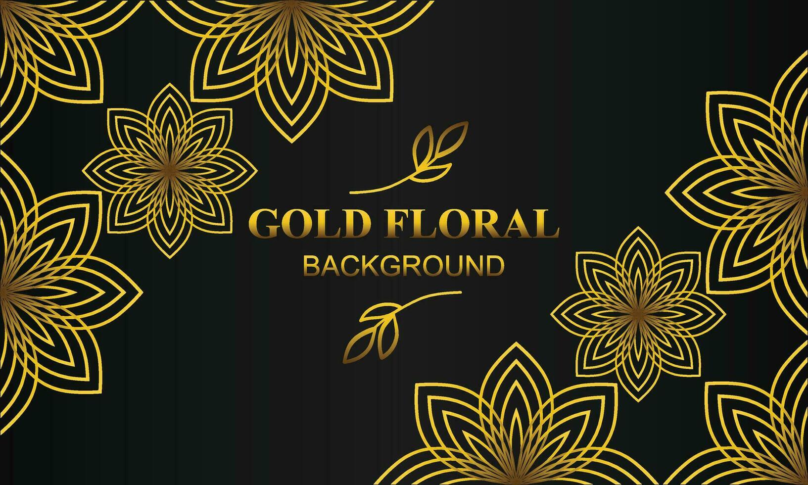 beautiful elegant gold floral background with floral and leaf ornament vector