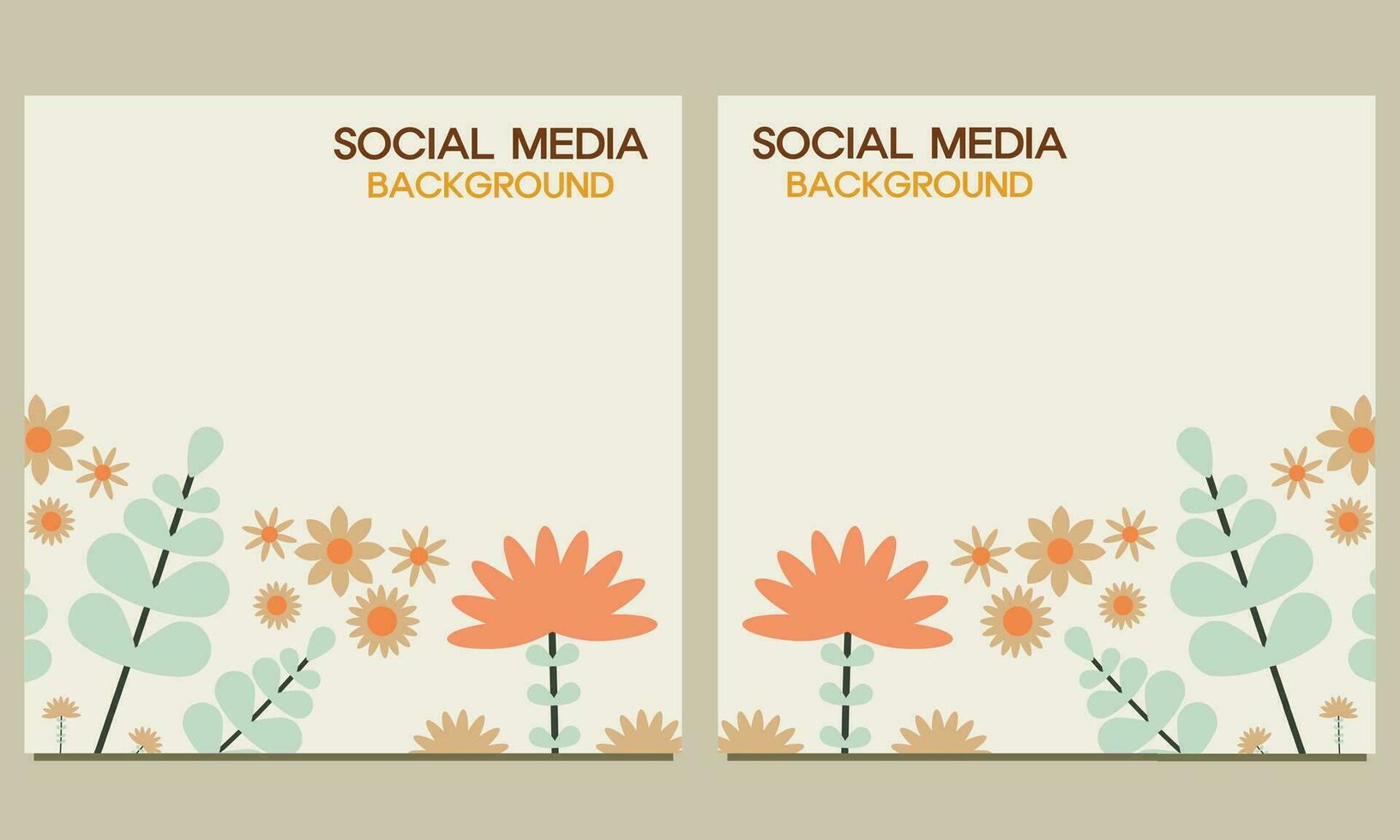 social media post background with natural floral ornament. Suitable for social media post, banner design and internet ads. vector