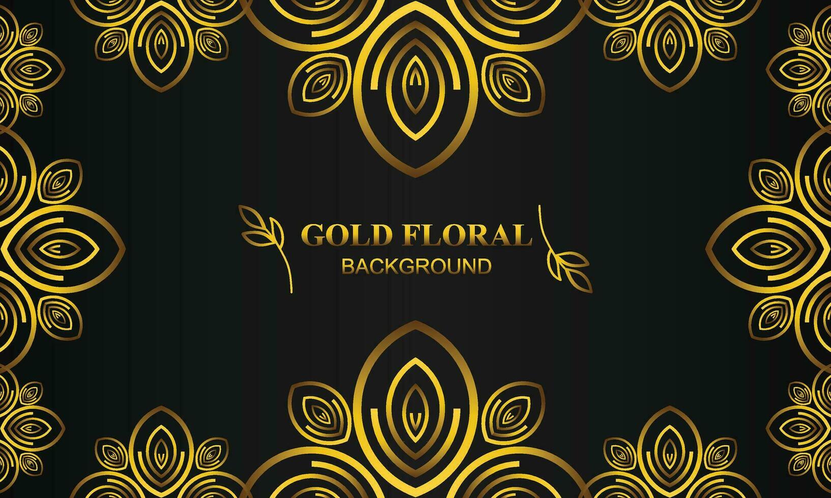 elegant gold floral background with floral and leaf ornament vector