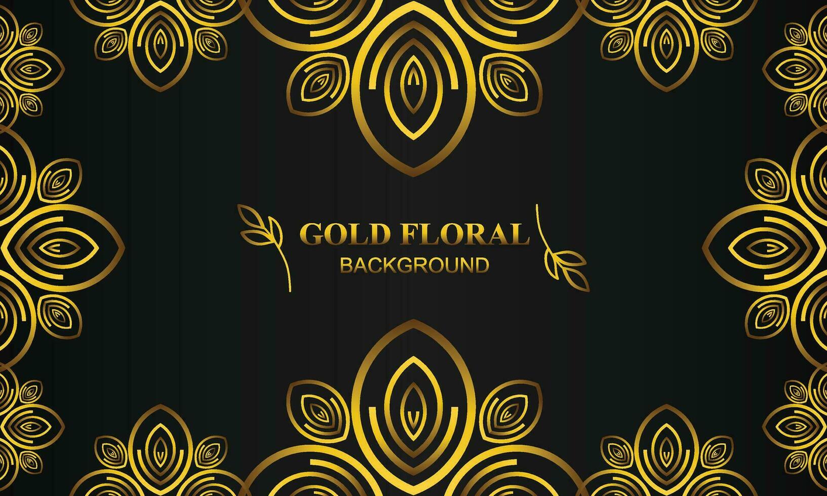 elegant gold floral background with floral and leaf ornament vector