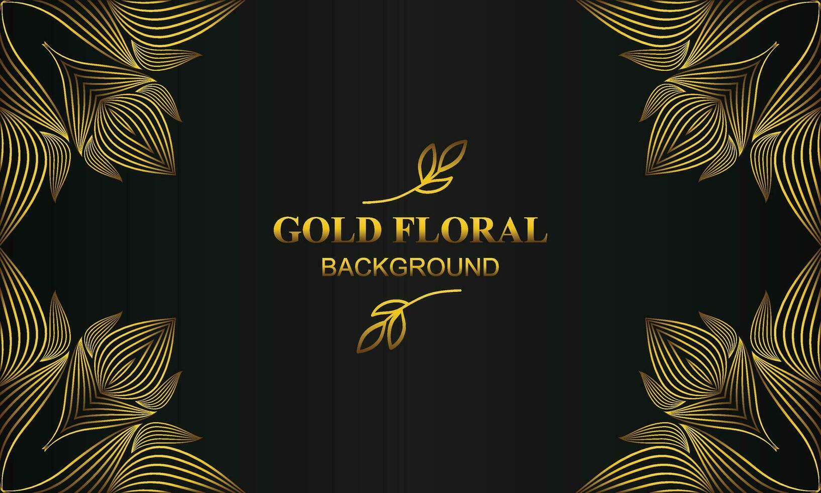 beautiful elegant gold floral background with floral and leaf ornament vector