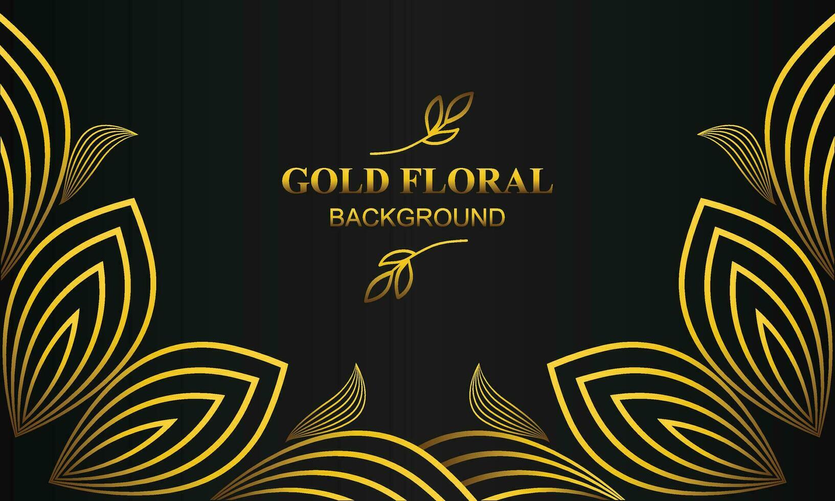 beautiful gold floral background with floral, flower and leaf ornament vector