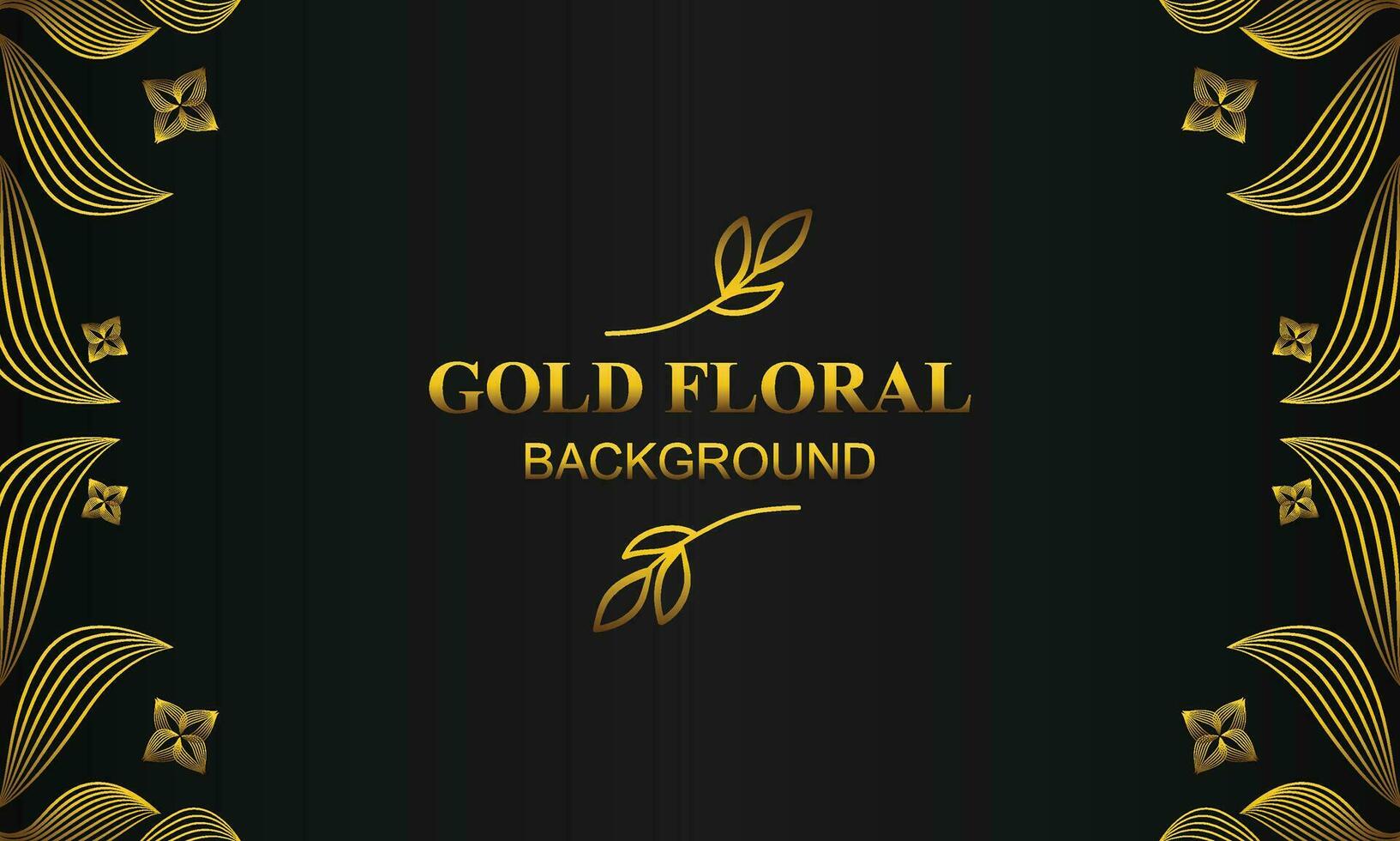 beautiful gold floral background with floral, flower and leaf ornament vector
