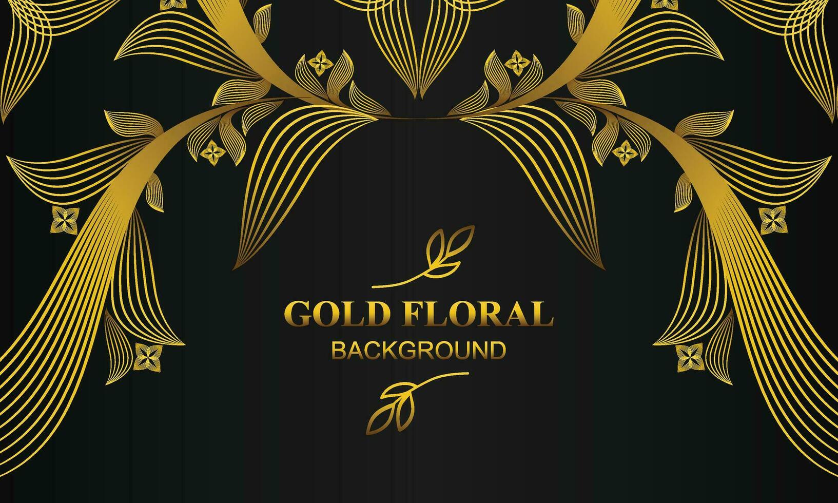 elegant gold floral background with floral and leaf ornament vector