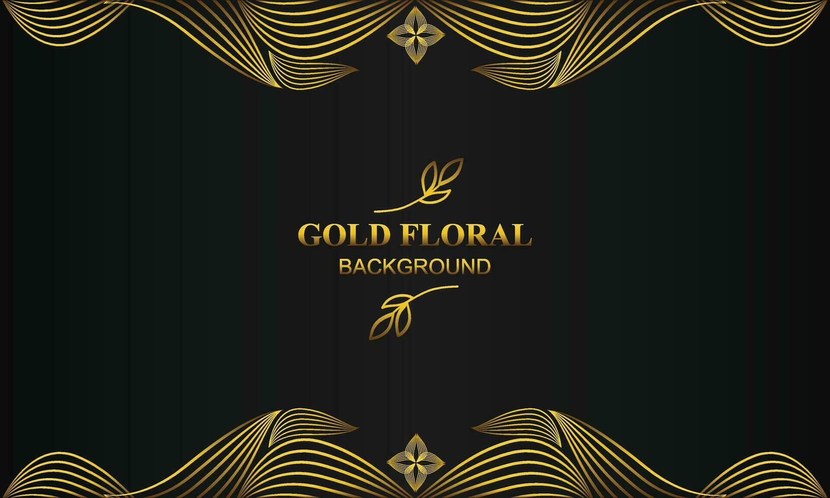 elegant gold floral background with floral and leaf ornament vector