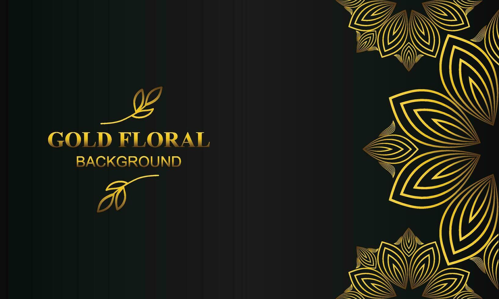 beautiful gold floral background with floral, flower and leaf ornament vector