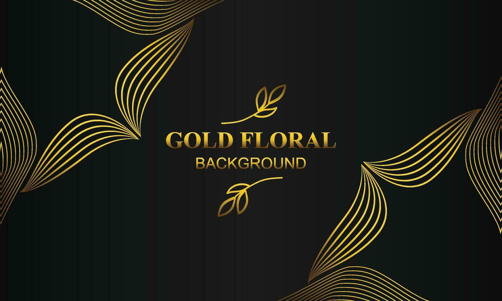 beautiful gold floral background with floral, flower and leaf ornament vector