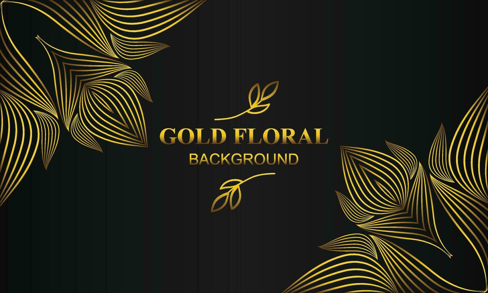 beautiful elegant gold floral background with floral and leaf ornament vector