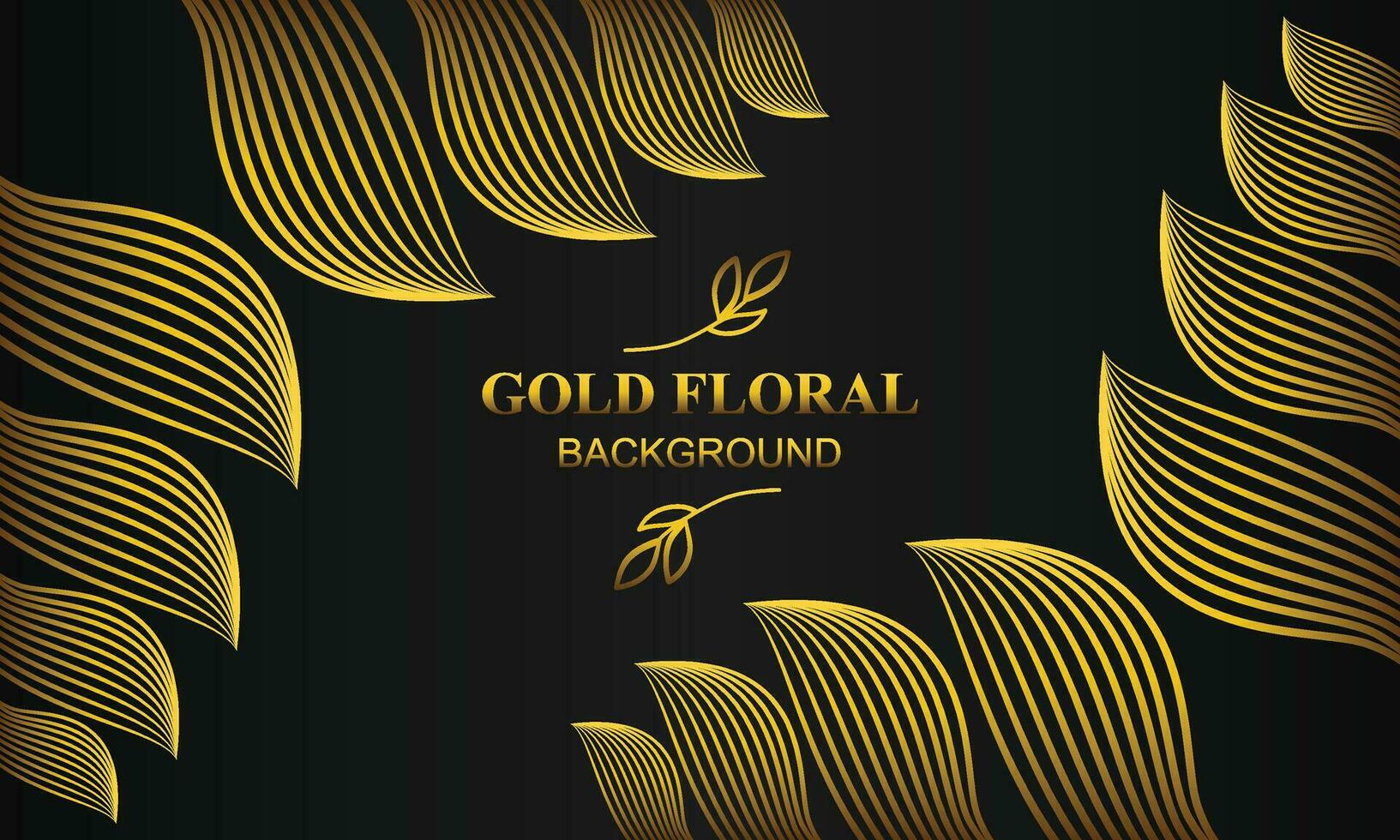 beautiful elegant gold floral background with floral and leaf ornament vector